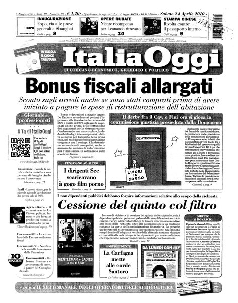 Italia oggi : quotidiano di economia finanza e politica